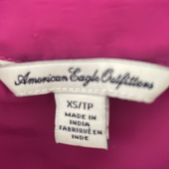 American Eagle Shirt Barbie Pink Sheer Fairy Workwear Travel Women XS - Picture 2 of 6
